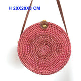 2018 Round Straw Bags Women Summer Rattan Bag Handmade Woven Beach Cross Body Bag Circle Bohemia