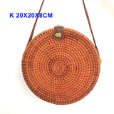 2018 Round Straw Bags Women Summer Rattan Bag Handmade Woven Beach Cross Body Bag Circle Bohemia