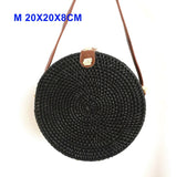 2018 Round Straw Bags Women Summer Rattan Bag Handmade Woven Beach Cross Body Bag Circle Bohemia