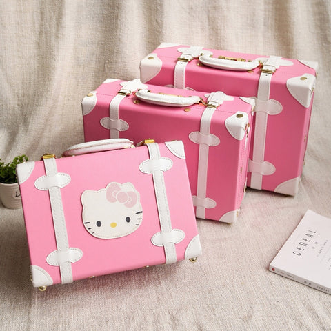 Cartoon Child Luggage Bag Cosmetic Box Mini Retro Suitcase Female Small Box Vintage Small