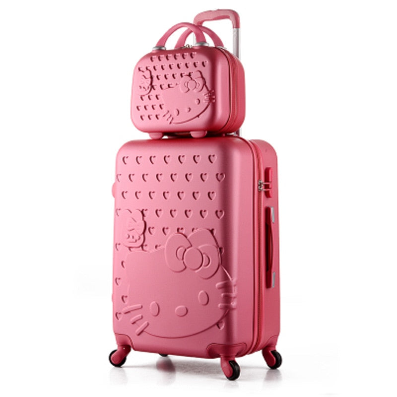 Shop 14+24 Inch Pink Women Cartoon Hello Kitt – Luggage Factory