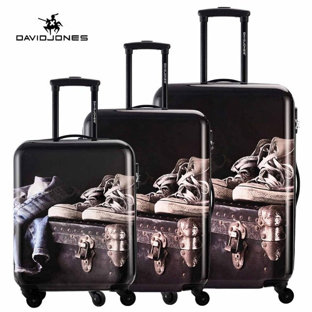 CO-Z Vintage Luggage Set, Hard Shell Suitcase with Spinner Wheels TSA Lock  and Carry On Briefcase with Combination Lock 