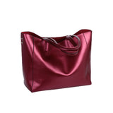 Women'S Casual Handbag Large Tote Bag Exquisite Split Leather Shoulder Bag With A Small Cosmetic