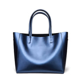 Women'S Casual Handbag Large Tote Bag Exquisite Split Leather Shoulder Bag With A Small Cosmetic