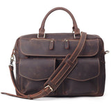 Imported First-Tier Leather Men'S Large-Capacity Laptop Bag Business Cross-Section Crazy Horse