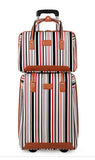 Women Oxford Plain Stripe Travel Luggage And Handbag 2Pcs Set Men 20 Inch Carry-On Boarding