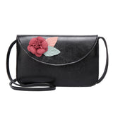 Fashion Women Flower Leather Crossbody Bag Messenger Bag Phone Bag Shoulder Bag