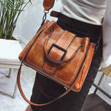 Retro Women'S Leather Shoulder Bags With Corssbody Bag&Handbag