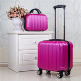 2Pcs Carry On Travel Suitcase Women Laptop Luggage Stripe Pattern Small Luggage 18" Spinner