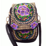 Chinese Vintage Embroidery Bag National Ethnic Embroidered Canvas Cover Shoulder Messenger Bags