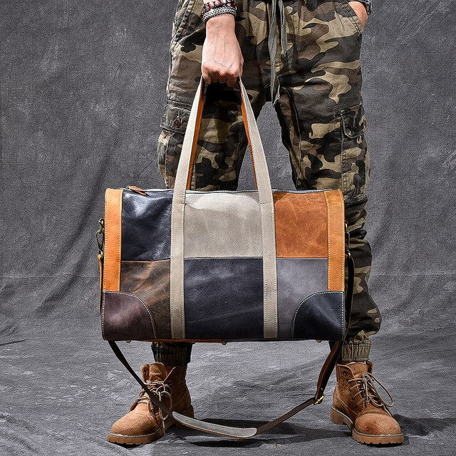 Camouflage - Leather Duffel - Travel Bag
