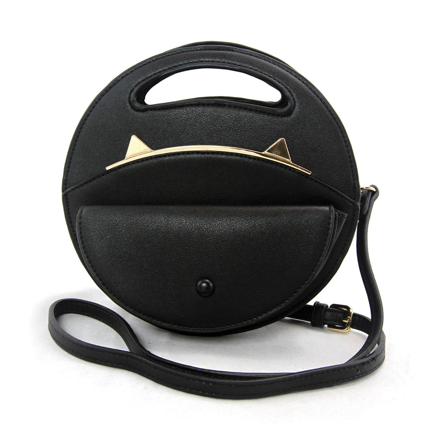 Circular Cat Ears Bag In Vinyl Material