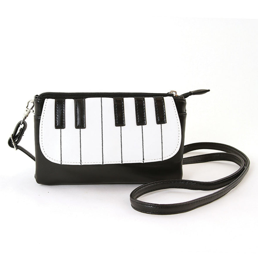 Fashion Piano Keyboard Zippered Small Purse Wristlet