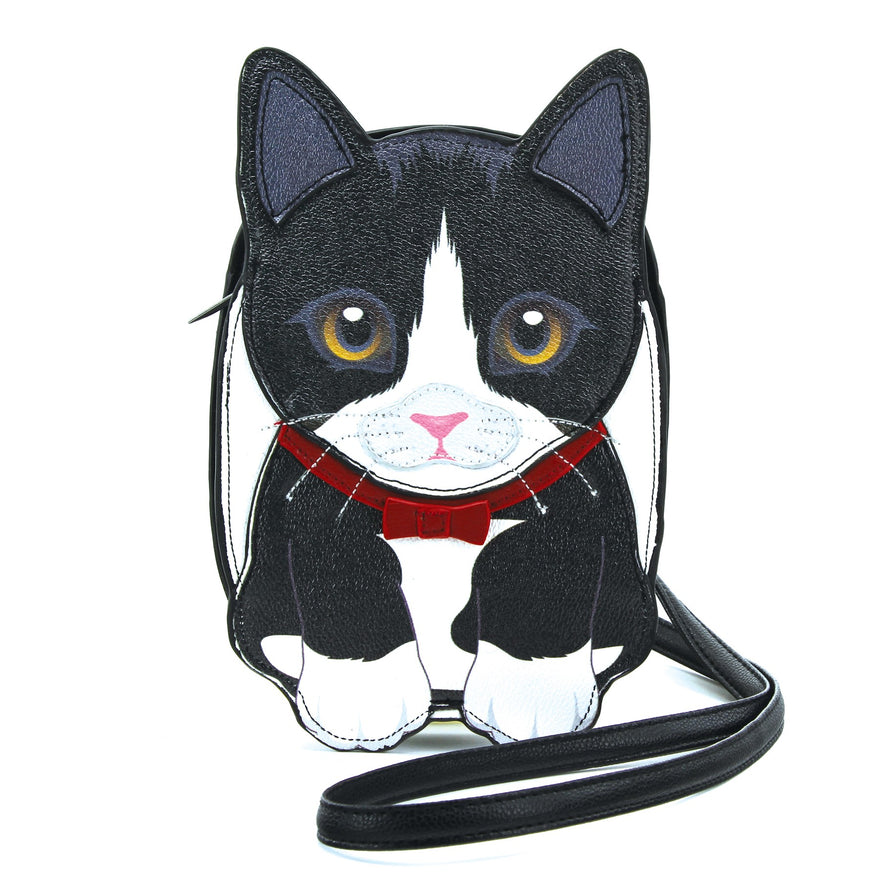 Tuxedo Cat Cross Body Bag In Vinyl Material