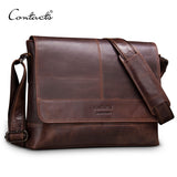 Contact'S Genuine Leather Men Shoulder Bag For Laptop Men'S Briefcase Crossbody Bag Bolsos Man