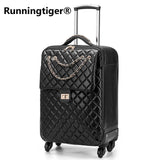 High Quality Luxury Noble Luggage 20/24 Inch Pu Rolling Luggage Spinner Brand Suitcase Pu