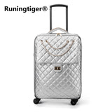 High Quality Luxury Noble Luggage 20/24 Inch Pu Rolling Luggage Spinner Brand Suitcase Pu