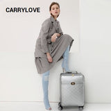 Carrylove High Quality  Fashion Classic Luggage 16/20/24 Size  Pu Rolling Luggage Spinner Brand