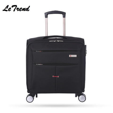 New Business Travel Oxford Rolling Luggage Casters 16 Inch Men Multifunction Boarding Suitcase