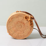 Caker Summer Woven Straw Bag Rattan Brown Black White Bohemia Beach Bag Handmade Circle Messenger