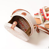 Caker Summer Woven Straw Bag Rattan Brown Black White Bohemia Beach Bag Handmade Circle Messenger