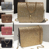 New Fashion Women Sequined Crossbody Bag Pu Leather Chain Mini Messenger Shoulder Bag Glitter