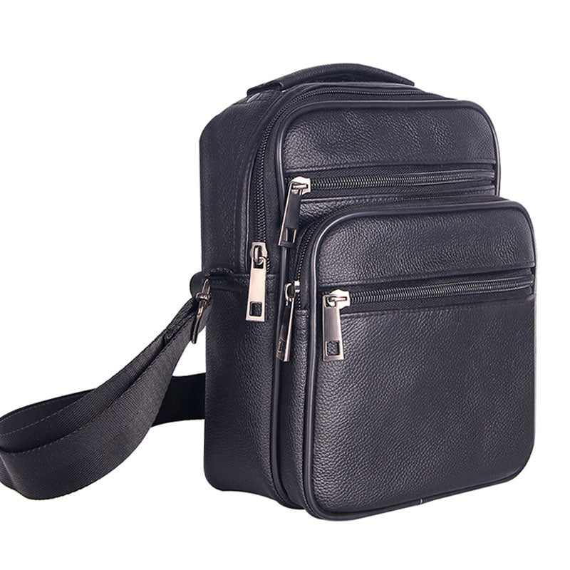 Mens Leather Small Messenger Bag Satchels Multifunctional Crossbody ...