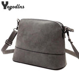 New Fashion Women'S Messenger Bag Scrub Shell Bag Nubuck Leather Small Crossbody Bags Over The