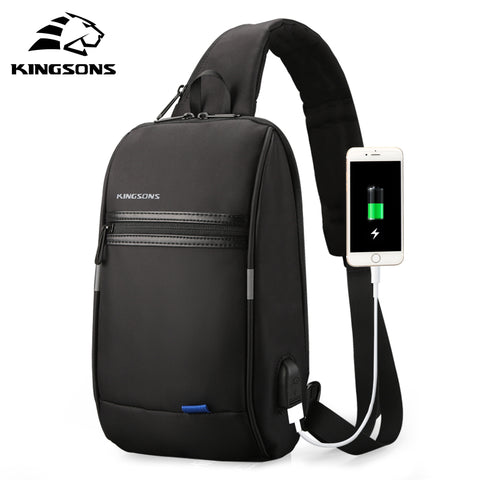 Kingsons Male Chest Bag Men'S Crossbody Bag Small For Men Single Shoulder Strap Back Pack Casual