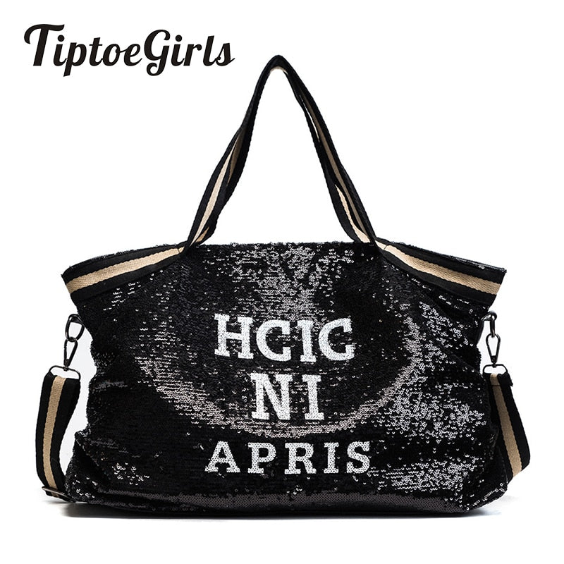 Tiptoegirls Large Black Women's Shoulder Bags Big Size Casual Tote