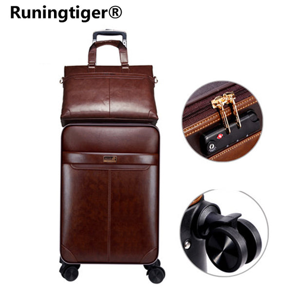 Shop 16 Inch Pu Leather Trolley Luggage Busin – Luggage Factory