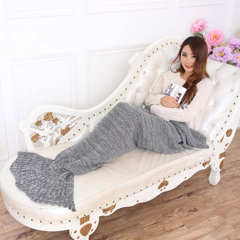 Super Soft Hand Crocheted Mermaid Tail Blanket Sofa Blanket