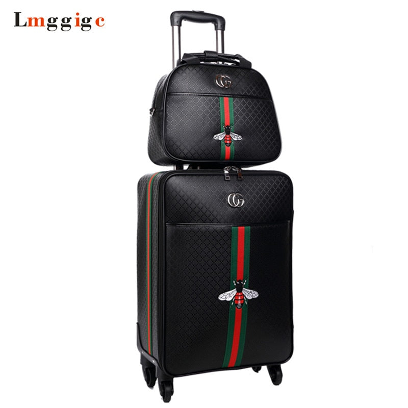 Women'S High-Quality Suitcase Bag Set, Rolling Pu Luggage, New Leather Box  With Handbag