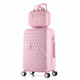 2Pcs/Set Lovely 14" Cosmetic Bag Hello Kitty 20/22/24/28 Inch Girl Students Trolley Case Travel