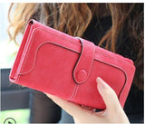 2019 Fashion Retro Matte Stitching Leather Wallet Women Long Purse Clutch Women Casual Hasp