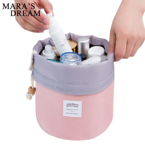 Mara'S Dream Waterproof Barrel Travel Cosmetic Bag Cosmetic Bag Nylon Wash Bag Dressing Box Storage