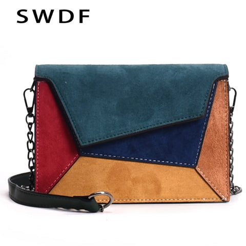 Swdf 2019 New Bags Woman Punk Colorful Shoulder Bags Girl Luxury Bolsa Patchwork Messenger Bags