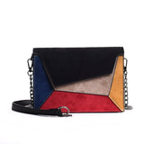 Fashion Quality Leather Patchwork Messenger Bag Women  Female Chain Strap Shoulder Bag Small