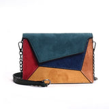 Fashion Quality Leather Patchwork Messenger Bag Women  Female Chain Strap Shoulder Bag Small