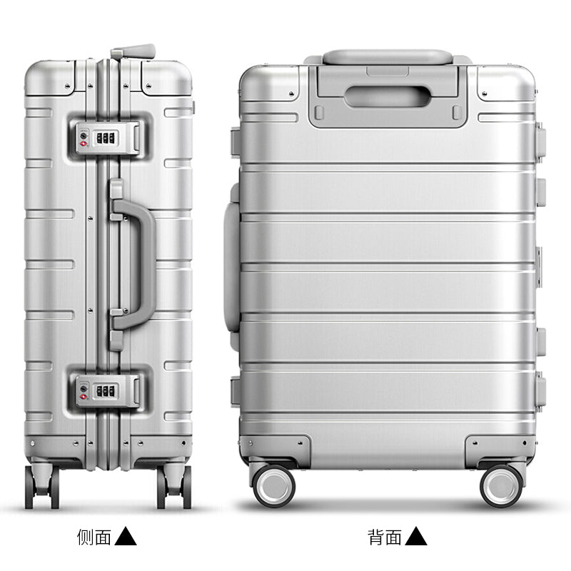 Aluminum-Magnesium Alloy Wrap Angle Trolley Case,Outdoor Riding Suitcase Boarding Trolley Case