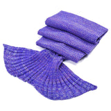 55"(140Cm) -Mermaid Tail Blanket Crochet Mermaid Blanket , Soft All Seasons Sleeping Blankets,