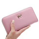 2018 Women Long Clutch Wallets Female Fashion Pu Leather Bowknot Coin Bag Phone Purses Famous