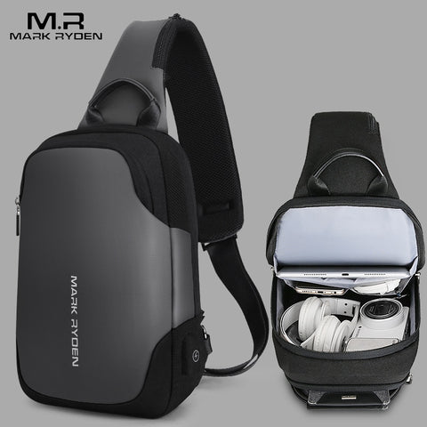 Mark Ryden New Anti-Thief Crossbody Bag Waterproof Men Sling Chest Bag Fit 9.7 Inch Ipad Fashion