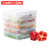 1Pcs Fridge Food Storage Organizer Box 3 Grid Fresh Fruit Fresh Keeping Container Kitchen