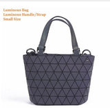 Maelove Luminous Bag Women Geometry Diamond Tote Quilted Shoulder Bags Laser Plain Folding Handbags