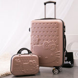 2Pcs/Set Lovely 14Inch Cosmetic Bag Hello Kitty 20 24 Inches Girl Students Trolley Case Travel