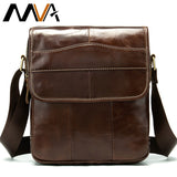 Mva Messenger Bag Men'S Shoulder Bags Genuine Leather Casual Small Flap For Ipad/ Book Crossbody