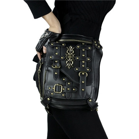 Men's Steampunk Leather Sling Bag