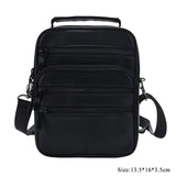 Genuine Leather Men Messenger Single Shoulder Bag Crossbody Pack 4 Size Black Handbag