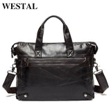 Westal Messenger Bag Men'S Genuine Leather Men'S Shoulder Bags Made Of Natural Male Briefcases